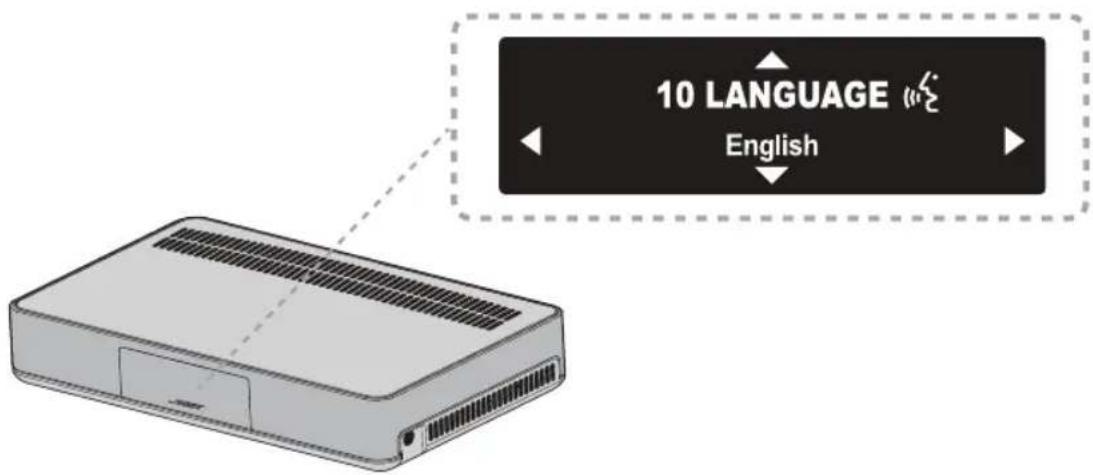 BOSE CineMate 120 - Cambio del idioma de la consola - 1