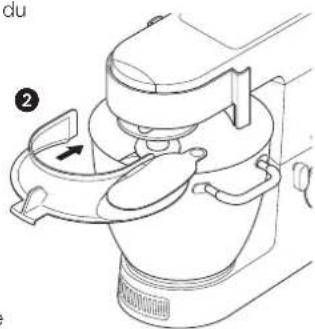 KENWOOD 0WKM080007 - Le protège-chaleur doit être installé pendant les opérations de cuisson sinon le batteur ne pourra pas fonctionner et le code d'erreur E:03 sera affiché. Le protège-chaleur protège la tête du batteur de la vapeur produite par la cuisson. - 2
