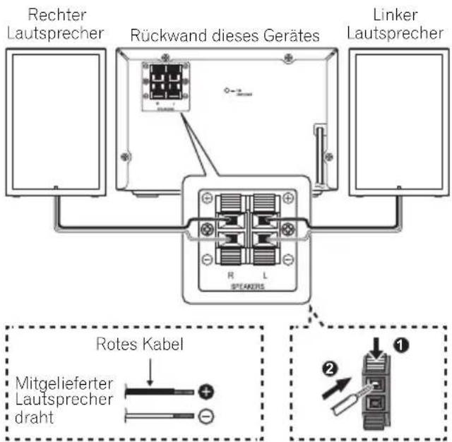 PIONEER XEM22 - Anschluß der Laufsprecher - 1