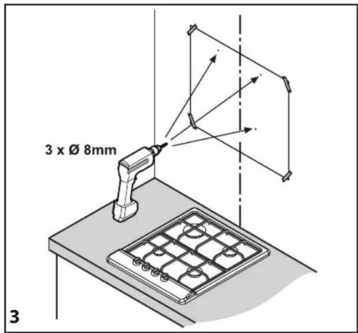3 x Ø 8mm 3