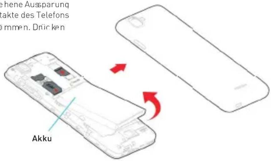 WIKO Kite 4G - ~ Einsetzen des Akkus - 1