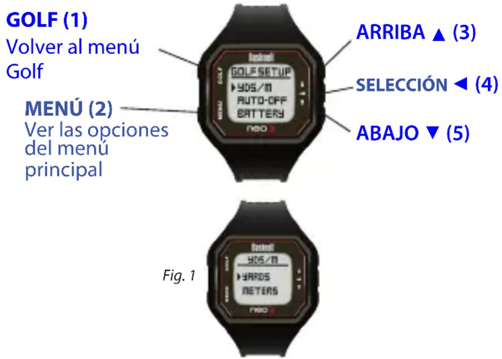 BUSHNELL Neo X - Configuración Yards (Yardas) o Meters (Metros) (Preferencia de golf) - 1