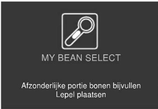 MY BEAN SELECT Afzonderlijke portie bonen bijvullen Lepel plaatsen