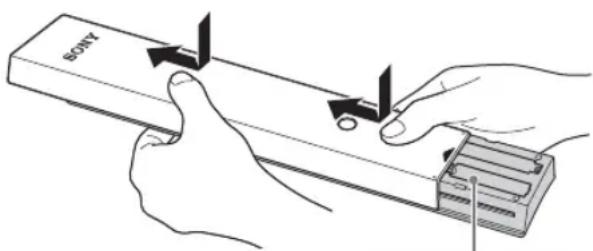 SONY Bravia KDL40EX716 - Sådan sættes batterier i fjernbetjeningen - 1