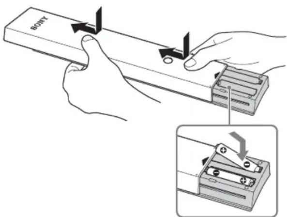 SONY Bravia KDL40EX716 - Vkládání baterií do dálkového ovládání - 1