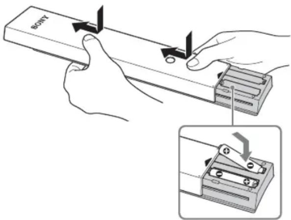 SONY Bravia KDL40EX716 - Wkładanie baterii do pilota - 1