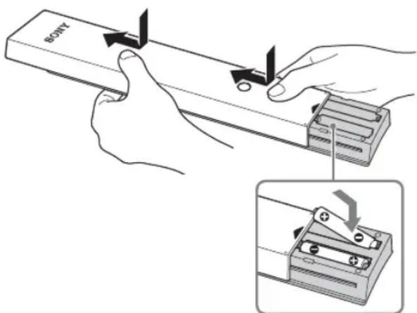 SONY Bravia KDL32EX715 - Einsetzen von Batterien in die Fernbedienung - 1