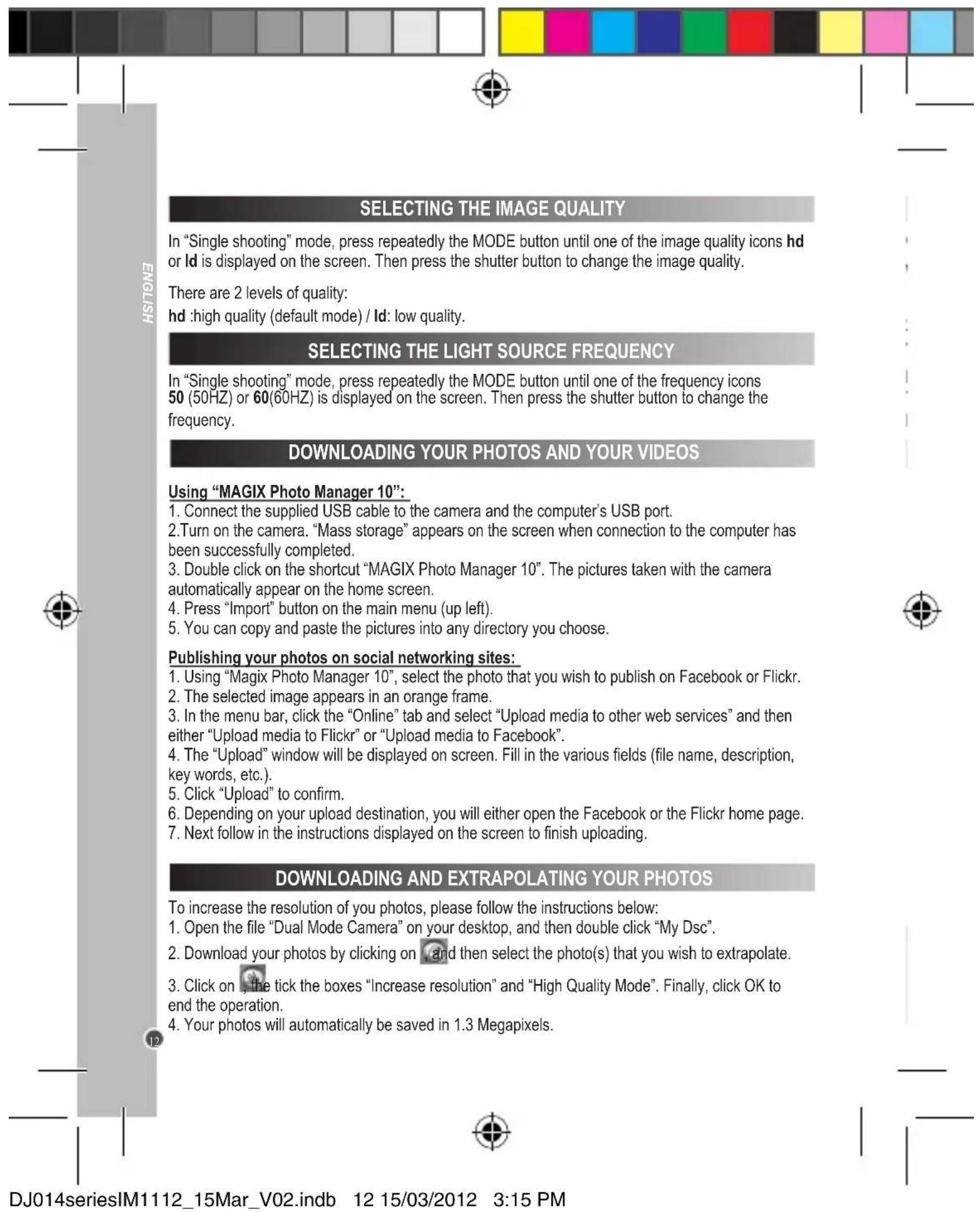 LEXIBOOK LEDJ014DP - SELECTING THE PHOTO RESOLUTION - 2