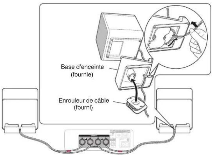 Base d'enceinte (fournie) Enrouleur de câble (fourni)