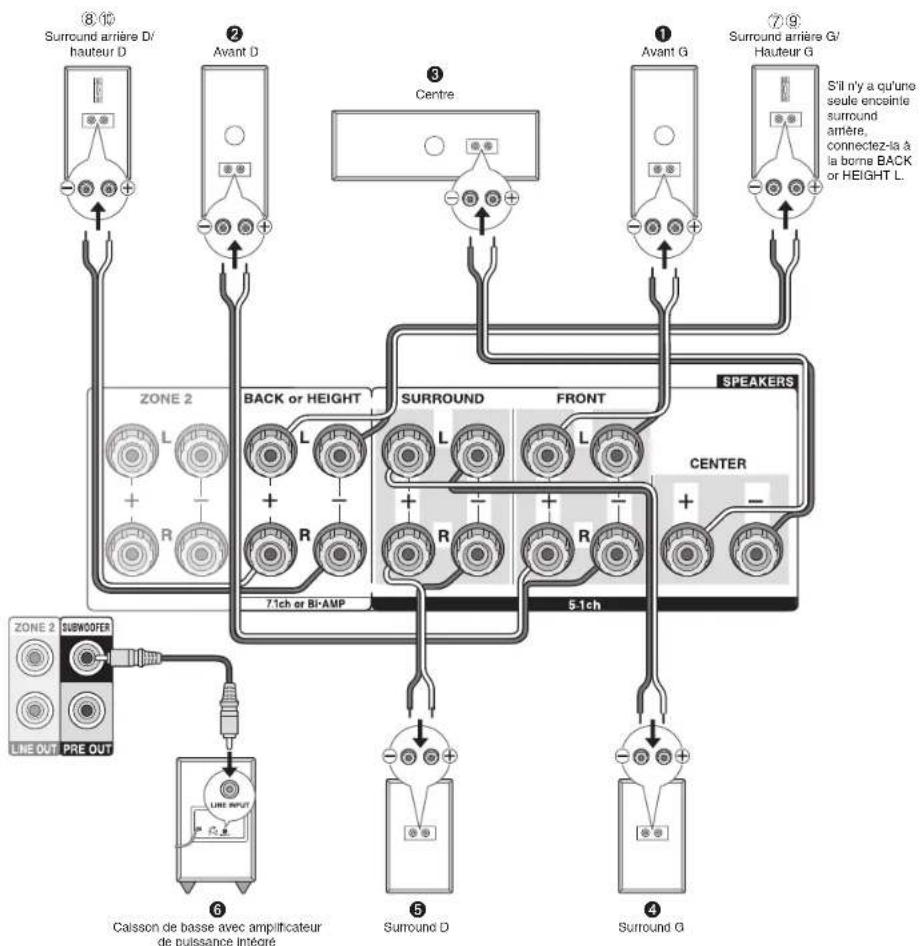 ONKYO HTRC660 - Connexion des enceintes - 2