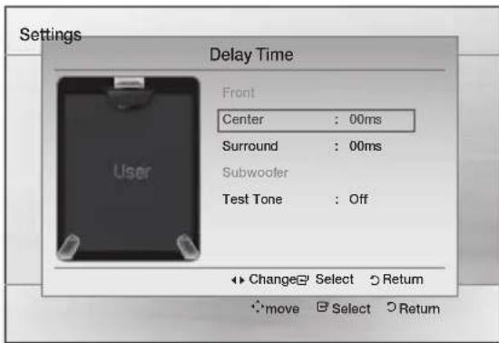 SAMSUNG HTE350 - Setting up the Speaker Delay Time - 1