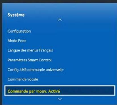 SAMSUNG SEK2500U - Configuration de Commande par mouv. - 1