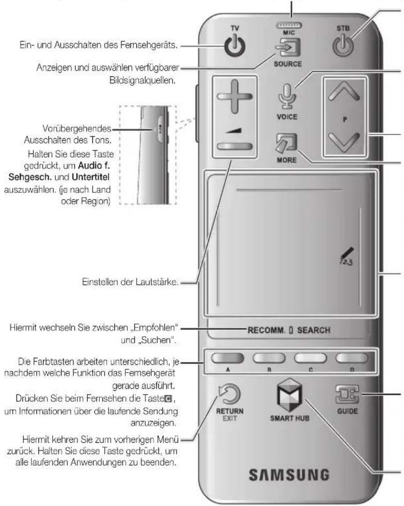 SAMSUNG UE40F8000SL - Verwenden der Smart Touch Control - 1