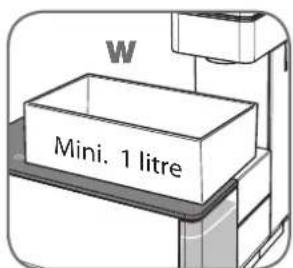 ILLY Y1.1 Touch Iperespresso - ATTENTION : Pour le rinçage ne pas réutiliser la solution d'eau et produit de détartrage provenant du récipient "W" pendant le processus de détartrage. - 1