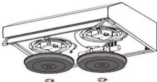 BEKO CFB 5432 W - Inlocuirea filtrelor de carbon (modul de circulaţie a aerului) - 1