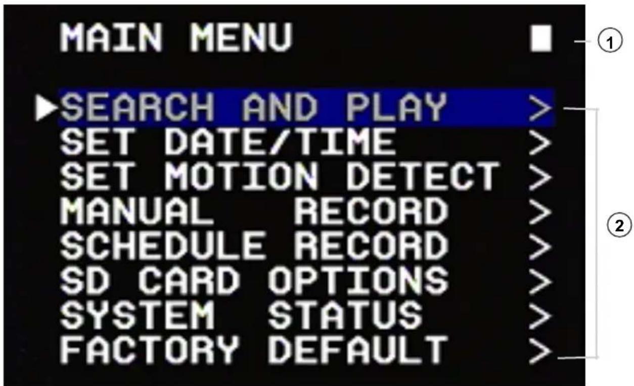 Defender STEALTH1 - Naviguer le menu. - 2