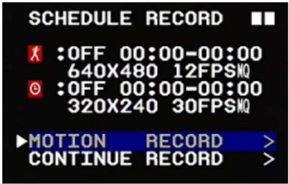 Defender STEALTH1 - Schedule Record (Motion Detection or Continuous) - 1