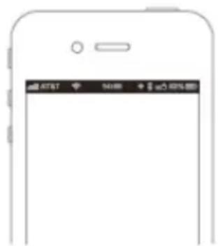 Front view of a smartphone screen with status bar and navigation icons at the bottom
