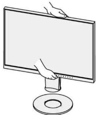 EIZO FlexScan EV2455 - Insérez l’équerre du pied dans la base du pied. - 1