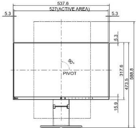 EIZO FlexScan EV2455 - Dimensions externes - 2