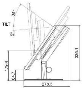 EIZO FlexScan EV2455 - Dimensions externes - 1