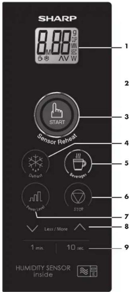 SHARP R291BKWE - Touches de gestion du temps - 1