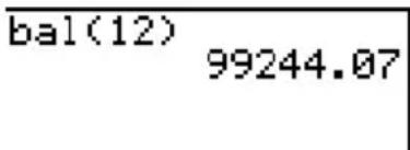 TEXAS INSTRUMENTS TI82 STATS - bal(npmt[,roundvalue]) - 2