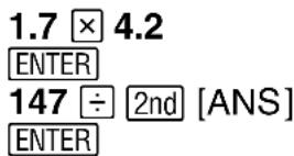 TEXAS INSTRUMENTS TI82 STATS - Utilisation de la variable Ans dans une Expression - 2