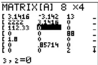 TEXAS INSTRUMENTS TI82 STATS - Edition d'un élément d'une matrice - 2