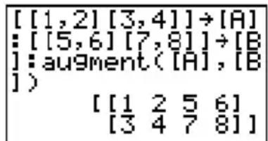 TEXAS INSTRUMENTS TI82 STATS - augment( - 1