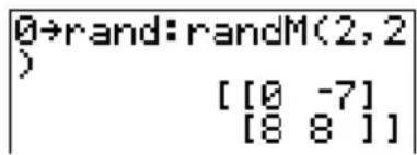 TEXAS INSTRUMENTS TI82 STATS - randM( - 1