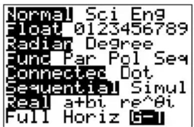 TEXAS INSTRUMENTS TI82 STATS - Choix du MODE écran partagé - 2