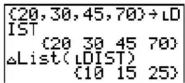 TEXAS INSTRUMENTS TI82 STATS - ΔList(liste) - 1