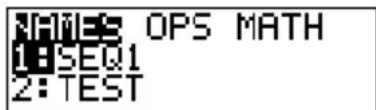 TEXAS INSTRUMENTS TI82 STATS - Menu LIST NAMES - 1