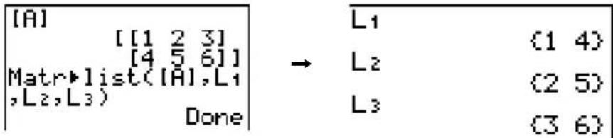 TEXAS INSTRUMENTS TI82 STATS - Listmatr( - 2