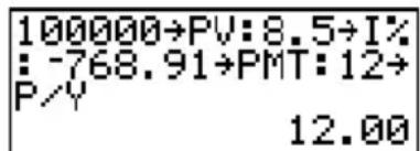TEXAS INSTRUMENTS TI82 STATS - bal(npmt[,roundvalue]) - 1