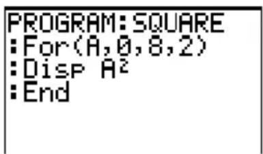 TEXAS INSTRUMENTS TI82 STATS - For( - 1