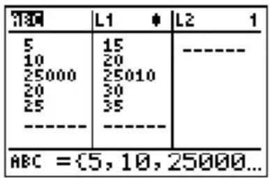 TEXAS INSTRUMENTS TI82 STATS - Contexte de visualisation des noms - 1