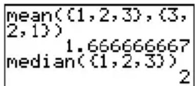 TEXAS INSTRUMENTS TI82 STATS - mean( median( - 1
