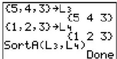 TEXAS INSTRUMENTS TI82 STATS - SortA( SortD( - 1