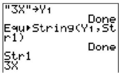 TEXAS INSTRUMENTS TI82 STATS - Equ>String( - 1
