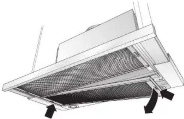 SIEMENS LI46930 - Retrait et mise en place des filtres à graisse en métal: - 1