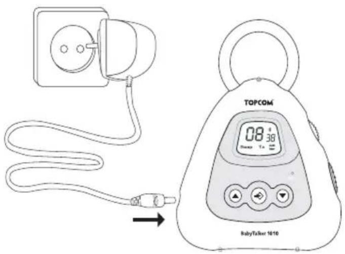 TOPCOM Babytalker 1010 - Utilización del enchufe de alimentación - 1