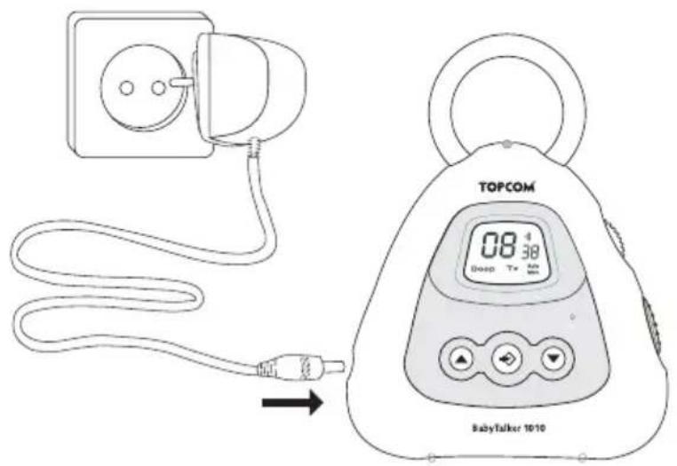 TOPCOM Babytalker 1010 - Använda strömadaptern - 1