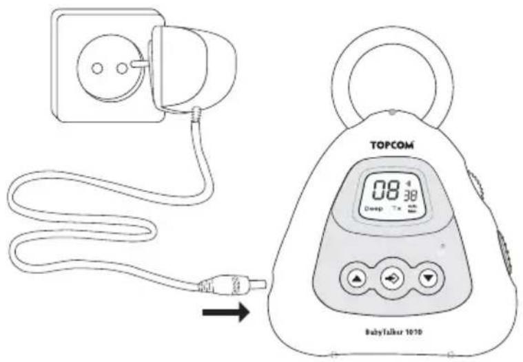 TOPCOM Babytalker 1010 - Az elektromos adapter használata - 1