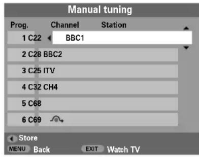 TOSHIBA 42C3035DG - Sorting programme positions - 1