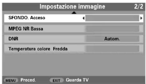 TOSHIBA 42C3035DG - Nel menu Impostazione imagine premere ✓mino a quando viene evidenziato SFONDO. - 1
