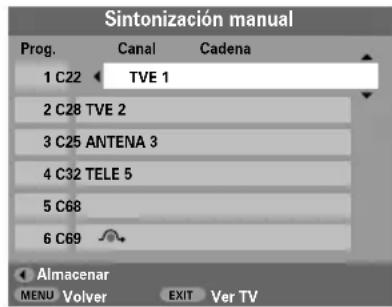 TOSHIBA 42C3035DG - Organación de posiciones de programas - 1
