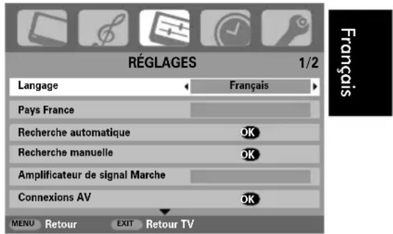 TOSHIBA 42C3035DG - Utilisation de la recherche automatique - 1
