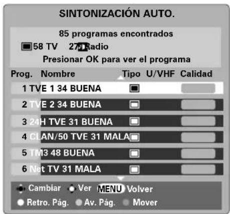 TOSHIBA 42C3035DG - Utilización de la Sintonización auto. - 3